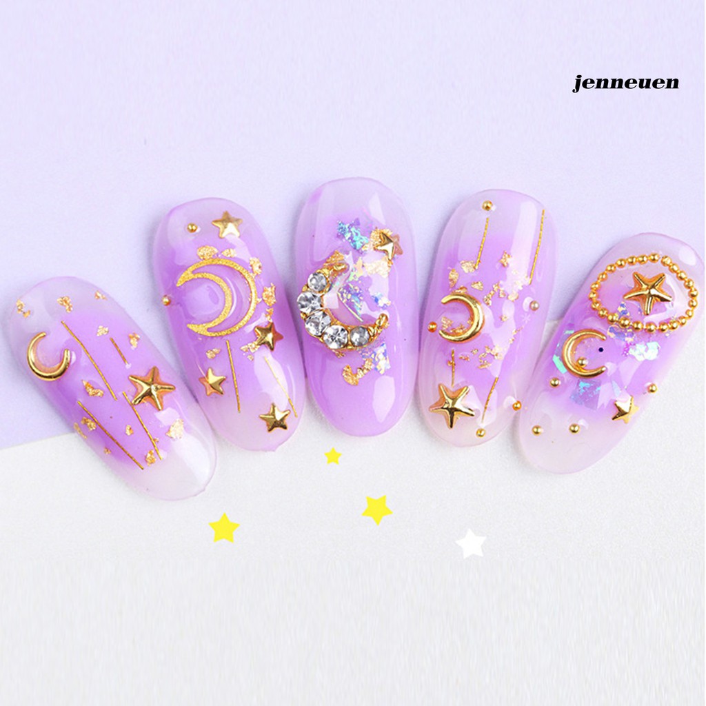 Phụ Kiện Trang Trí Móng Tay Hình Ngôi Sao/Mặt Trăng Phẳng