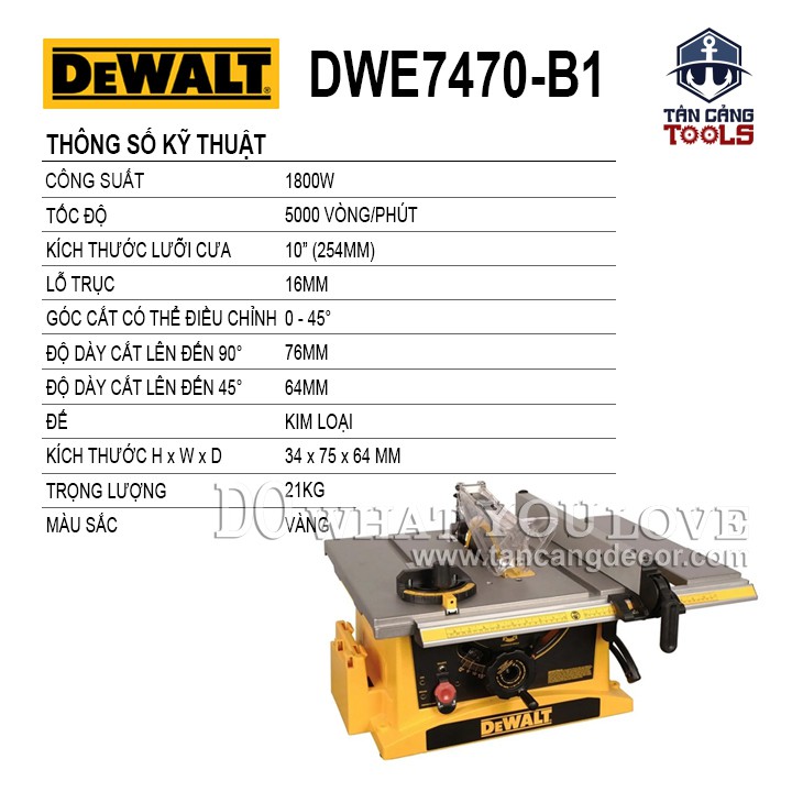 Máy Cưa Bàn Dewalt DWE7470-B1