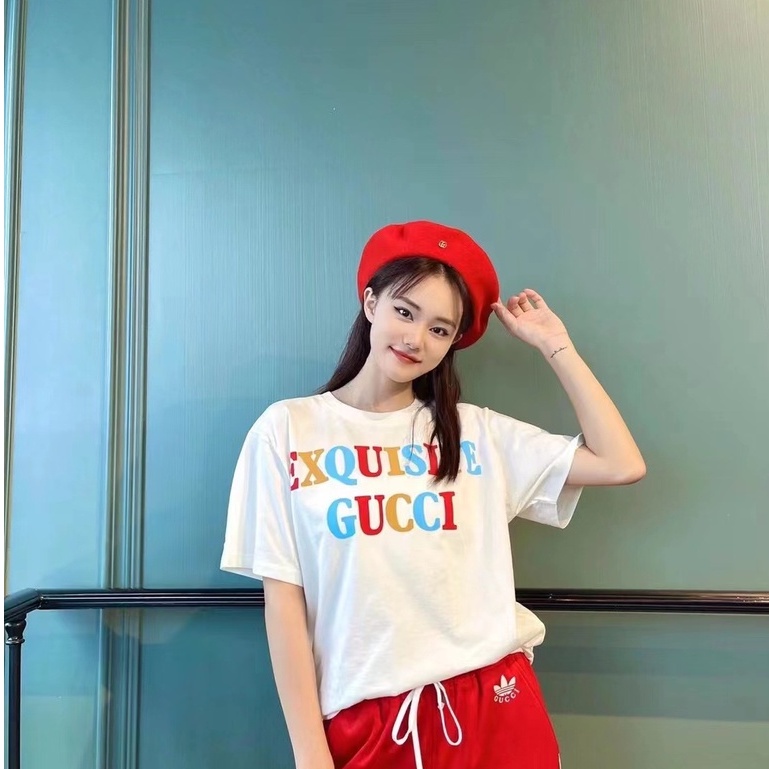 Áo Thun Cotton Ngắn Tay In Logo Gucci Thời Trang Cho Nam Nữ