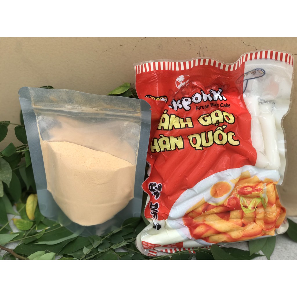 Combo tobokki lắc phô mai (500g bánh gạo+100g bột phô mai)