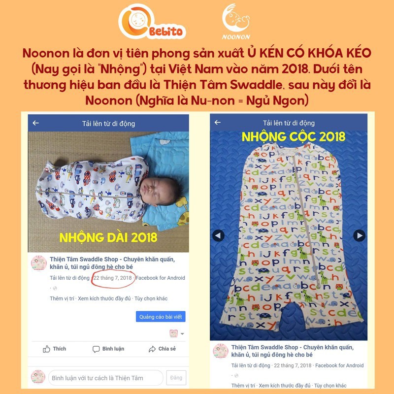 Nhộng Chũn Cho Bé NOONON FREESHIP Cao Cấp có Khoá Tay NCD01 NCD02 -Quấn Chũn-Túi Ngủ Cho Bé GIÚP BÉ NGỦ NGON, SÂU GIẤC