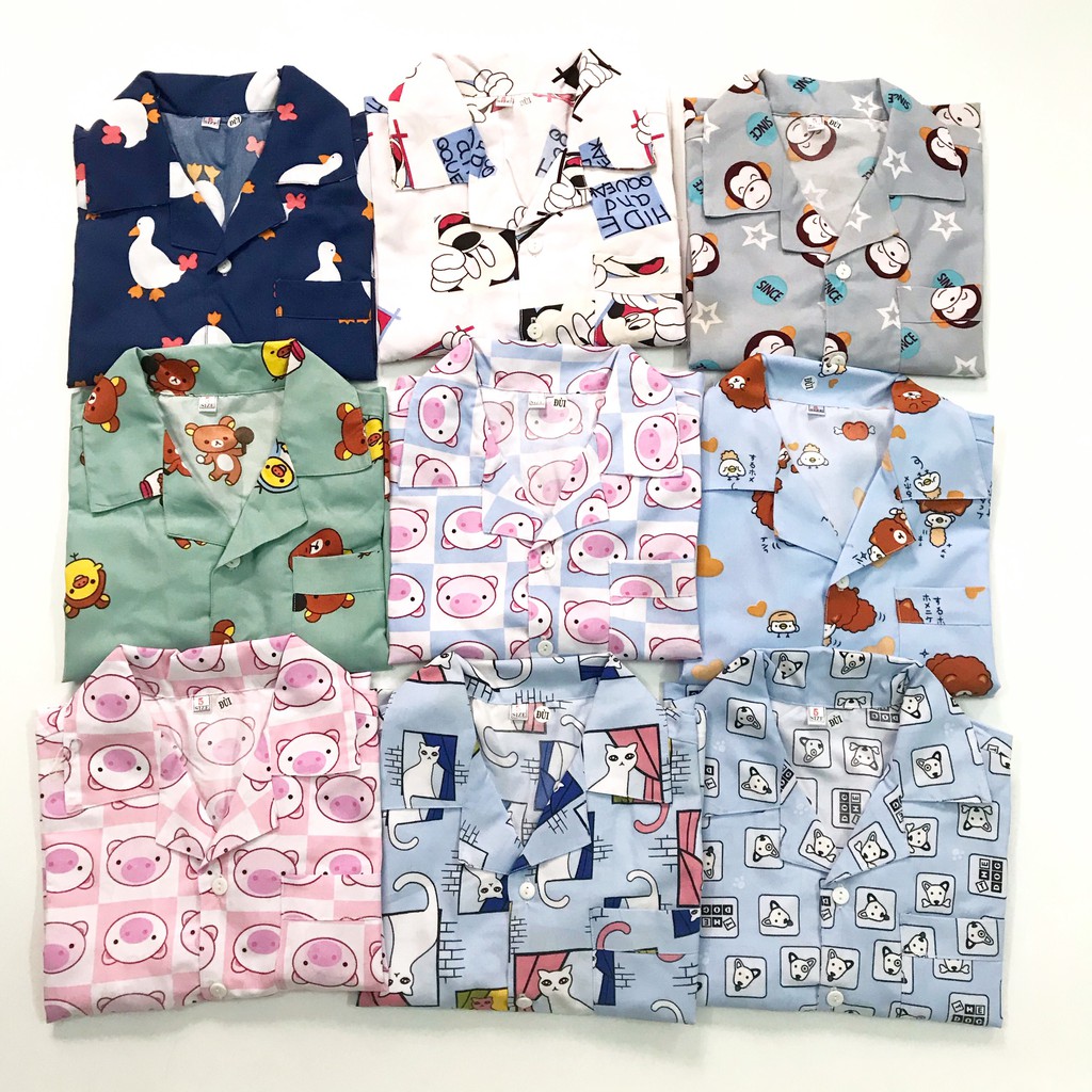 Pijama đùi cho bé vải kate thái size 1-5 tuổi 10-20kg Nhiều mẫu ngộ nghĩnh