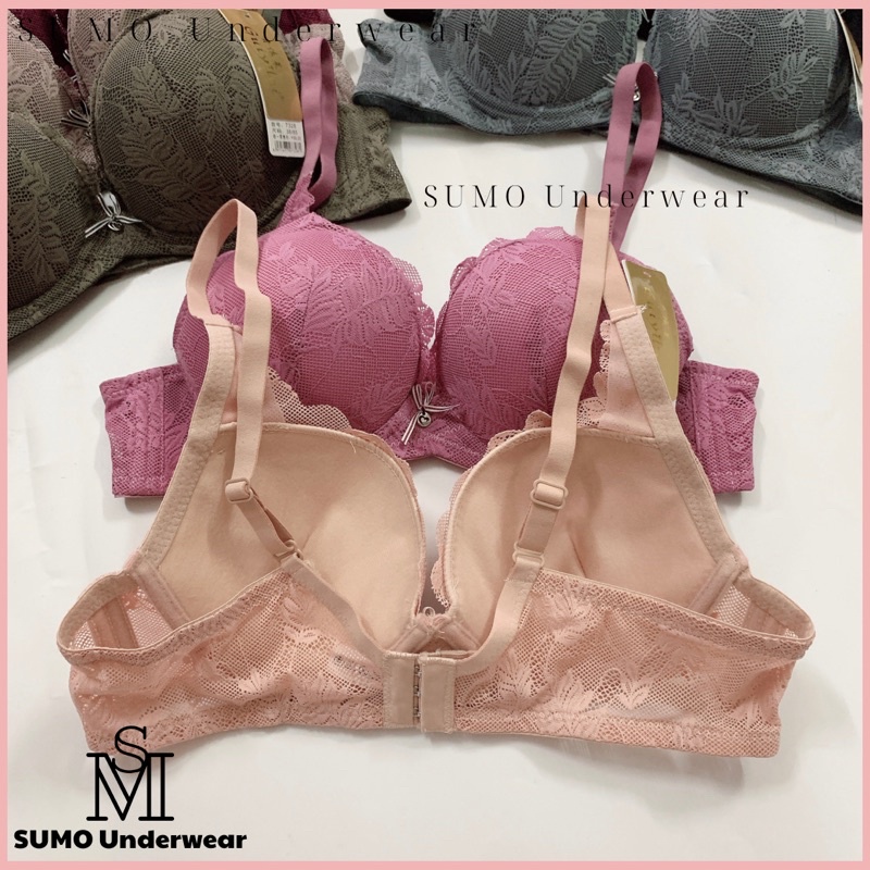 Áo lót ren mềm mút đệm 1cm, có gọng định hình v1 nâng đẩy ngực đẹp. SUMO Underwear - 7328. Ảnh và video thật.