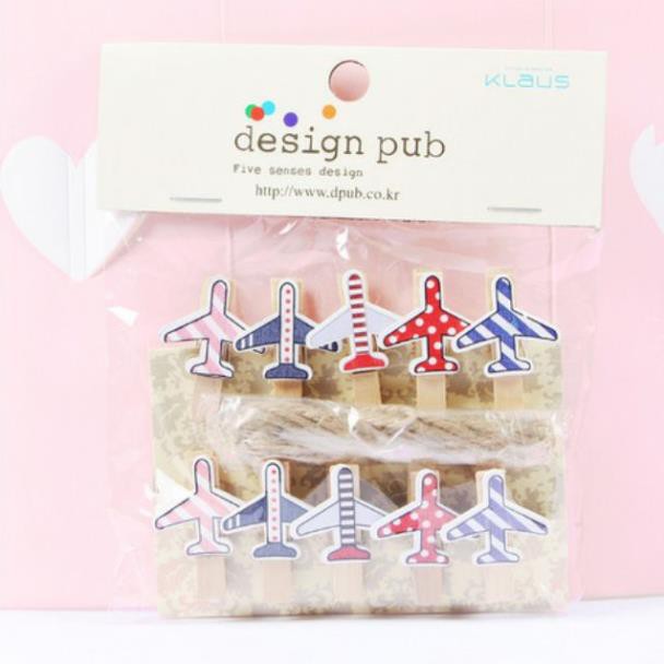 Gói 10 kẹp gỗ treo ảnh size 3,5x0,7 kèm 2m dây vô vàn mẫu kute. Sẵn số lượng lớn