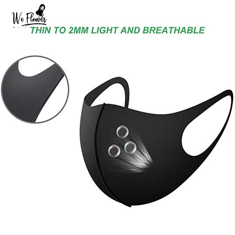 We Flower Khẩu trang đen bằng mút chống bụi tái sử dụng được tiện lợi