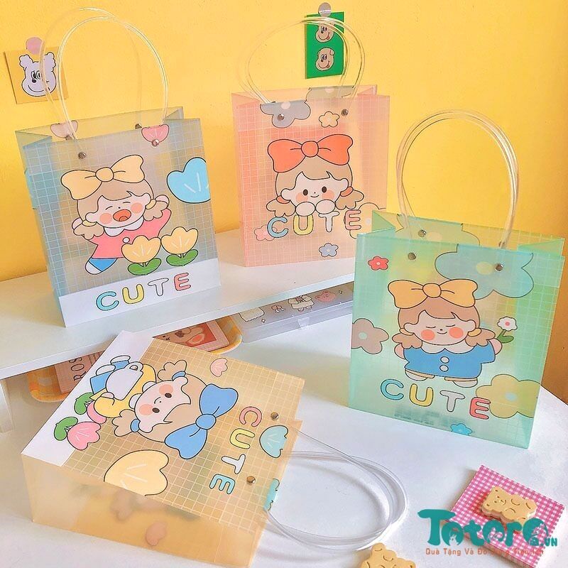 Túi đựng quà trong mờ Gấu Trắng - Thỏ Xù Rabbit - Bé Gái Cute - Cô Bé Tóc Vàng...