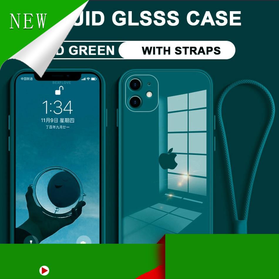 (Hàng Mới Về) Ốp điện thoại mặt kính cường lực cho iPhone 7/8 7Plus/8Plus X/XS XR XSMax 11 6.1 11Pro 5.8 11ProMax 6.5