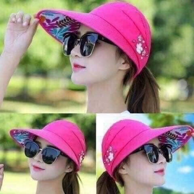 Mũ chống nắng nửa đầu 3 bông hoa siêu hot