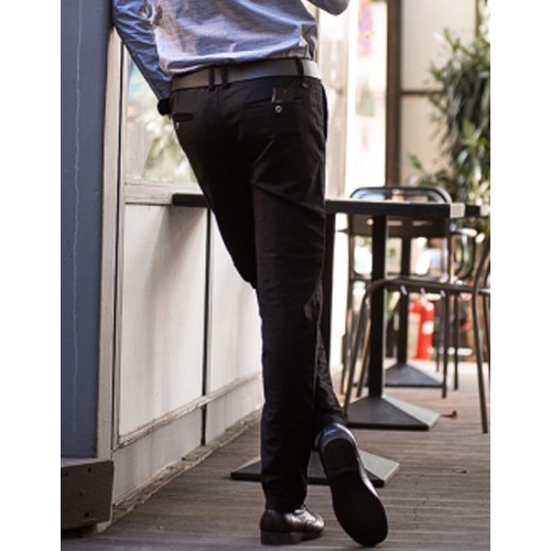 Quần Âu Nam Màu Đen Vải Vintage 100% Kiểu Dáng Ôm Body Hàn Quốc Giá Rẻ Chất Liệu Co Giãn 4 Chiều Chống Nhăn