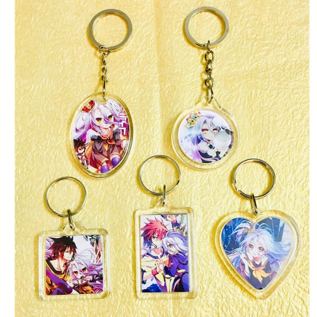 Móc khoá nogame no life 2 mặt ảnh khác nhau/ Móc treo khóa hình nogame no life