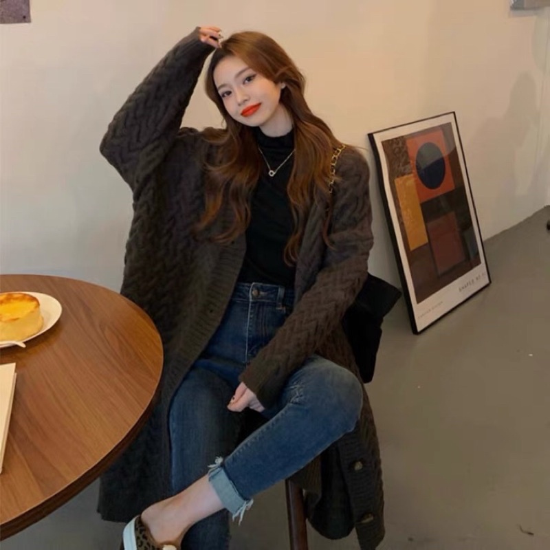 Áo khoác len cadigan dáng dài bigsize ulzzang order