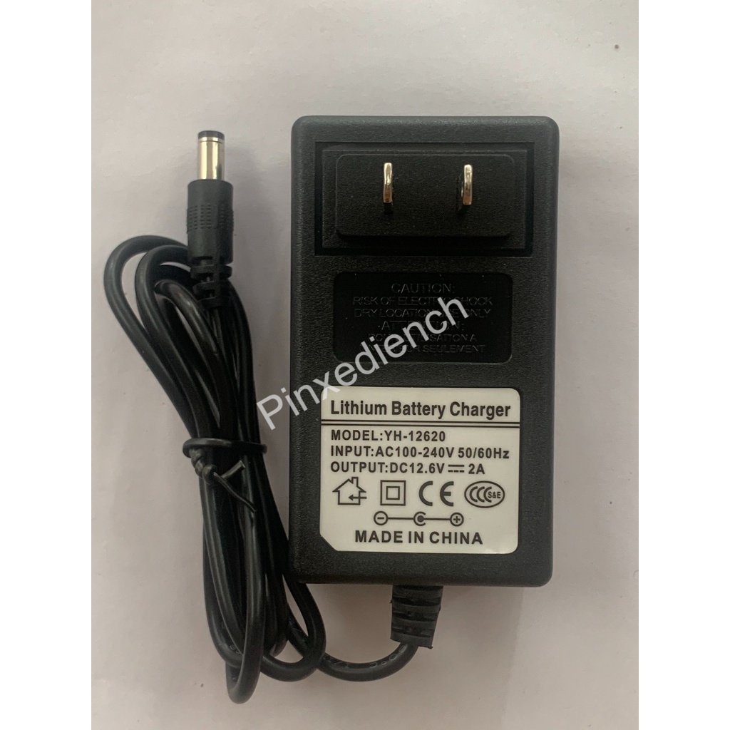 Sạc 3S 12.6V 2A vuông, chuyên sạc pin Li-ion 10.8V-12V, có đèn báo đầy