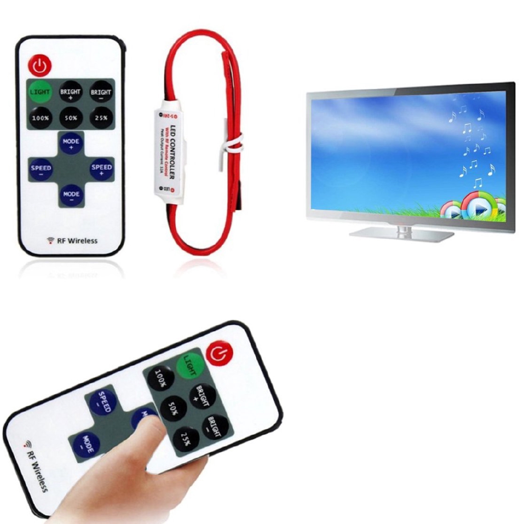 COD⭐12V RF Wireless Remote Switch Controller Dimmer for Mini LED Strip Light