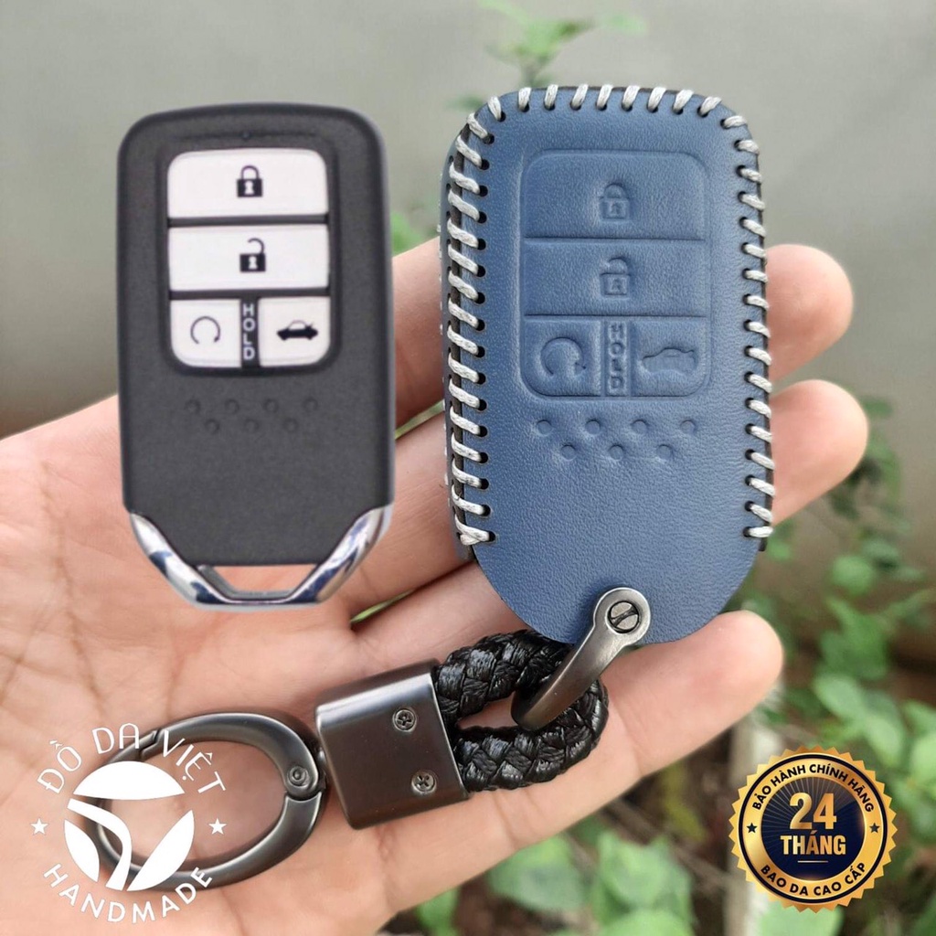 Bao da chìa khoá Honda Civic , City, CRV loại chìa 4 nút  Da bò thật 100%