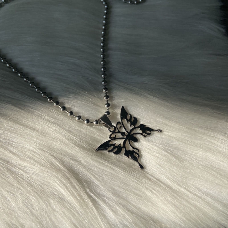 Vòng Cổ Gắn Mặt Hình Bươm Bướm Độc Đáo Phong Cách Hip-Hop Cá Tính