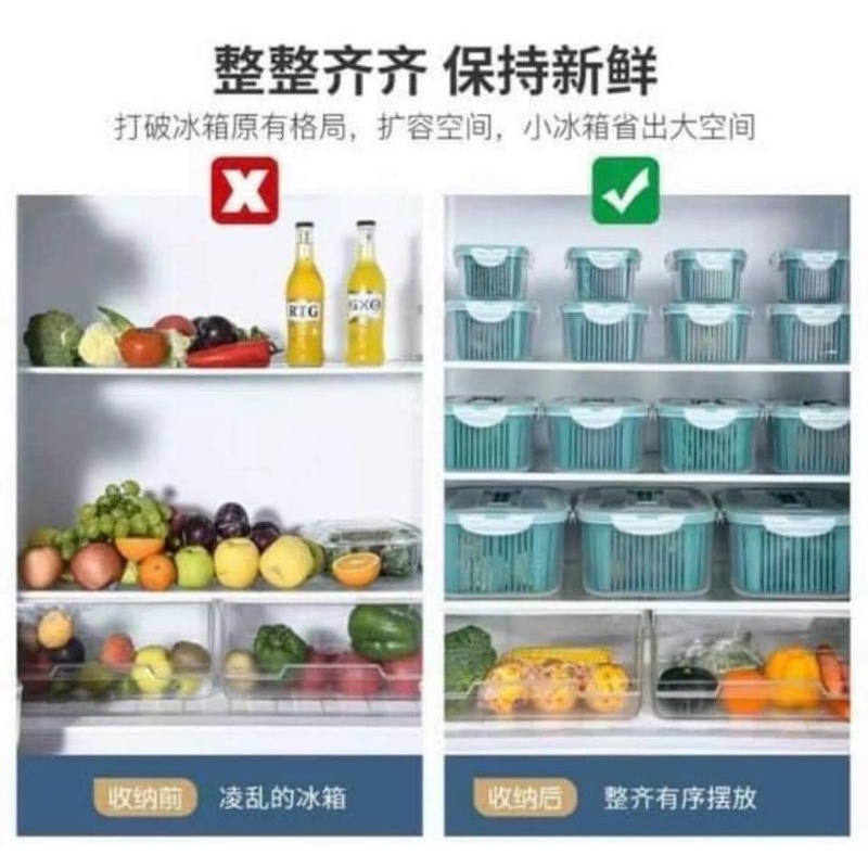 Sét 5 hộp đựng thức ăn để tủ lạnh có nắp đa năng