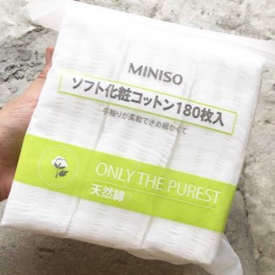 Gói bông tẩy trang 180 miếng Miniso Only The Purest Nhật Bản