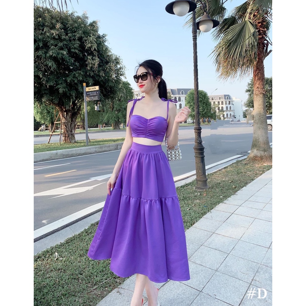 Sét chân váy thô áo 2s maxi đi biên siêu xinh cho chị em mình sống ảo-Minxy shop