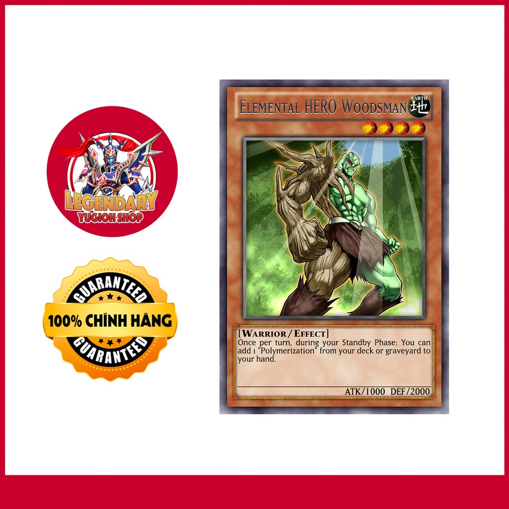 [Thẻ Bài Yugioh Chính Hãng] Elemental Hero Woodsman
