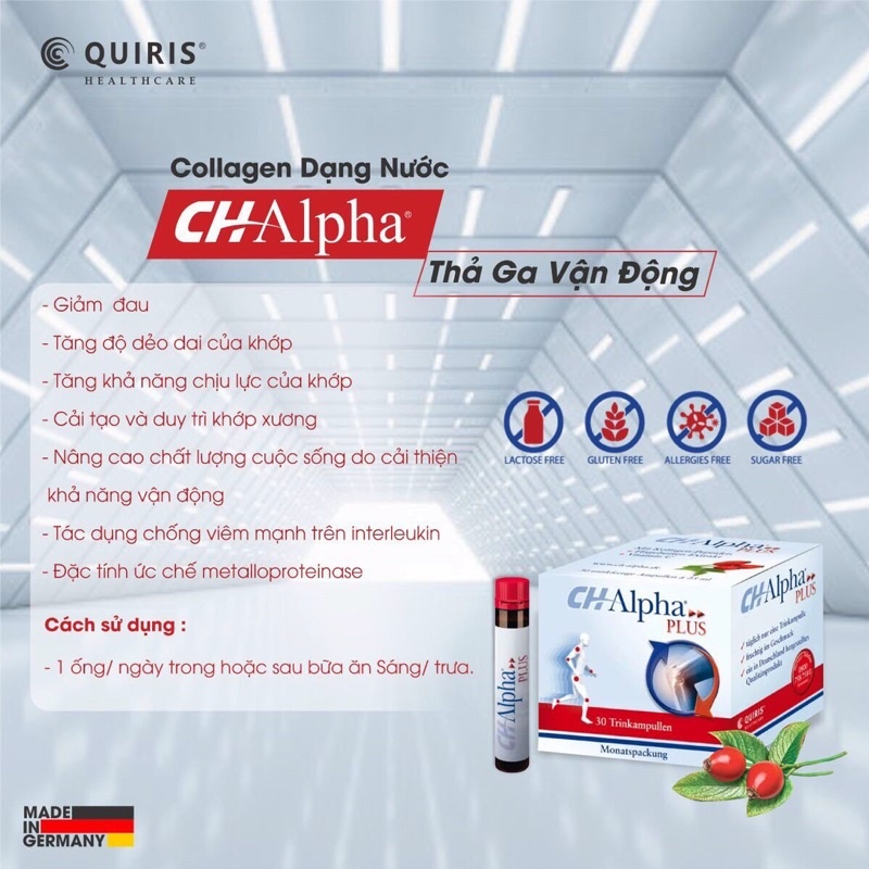 - Collagen thủy phân CH-ALPHA PLUS 30 ống - nội địa Đức