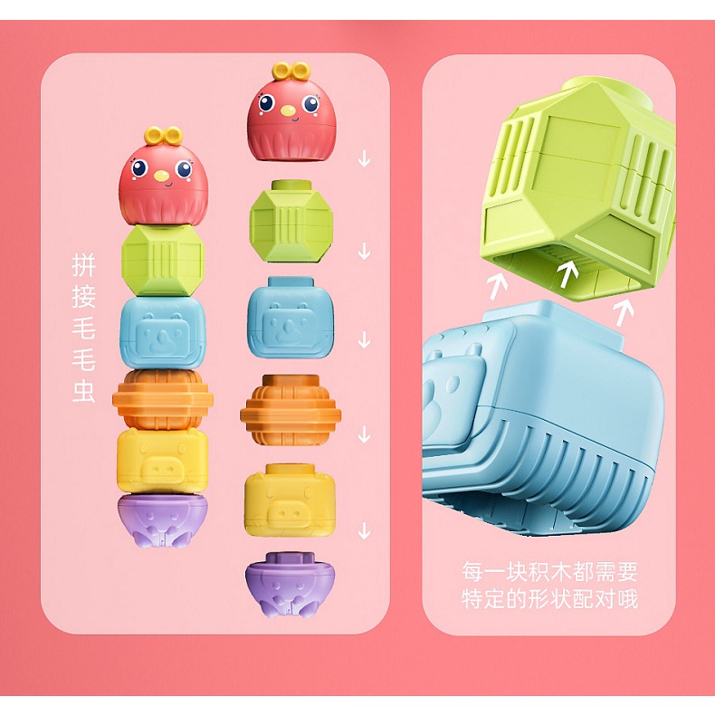 Đồ chơi giáo dục thả khối, lắp ghép dây chun theo phương pháp MONTESSORI mẫu chim đỏ