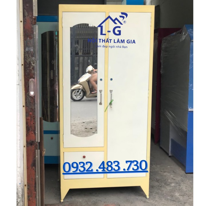 Tủ quần áo sắt sơn dầu cao 1m8 rộng 90cm màu xanh lá cây tại HCM | BigBuy360 - bigbuy360.vn