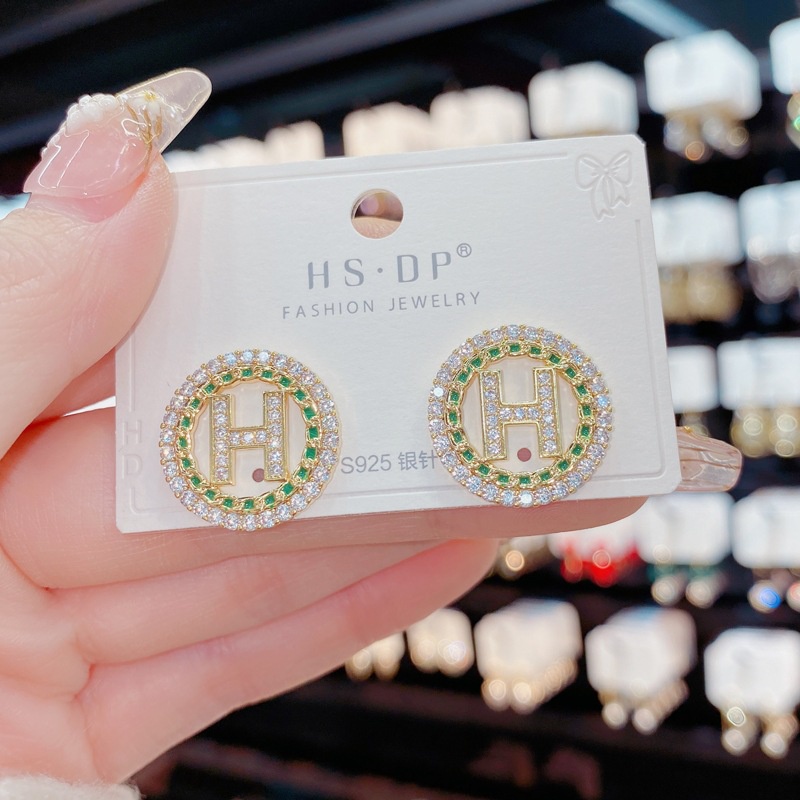 Bông Tai Hình Chữ H Đính Đá Toàn Diện Thời Trang Cho Nữ 2022