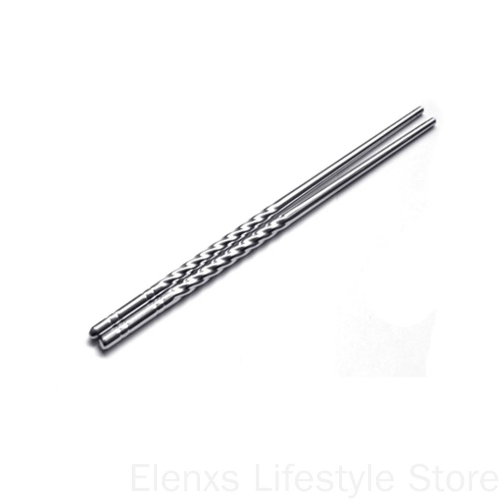 Đôi đũa bằng thép không gỉ chống trượt có thể tái sử dụng tiện lợi cho nhà