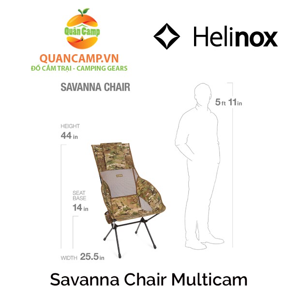 Ghế dã ngoại xếp gọn Helinox Savanna Chair Multicam