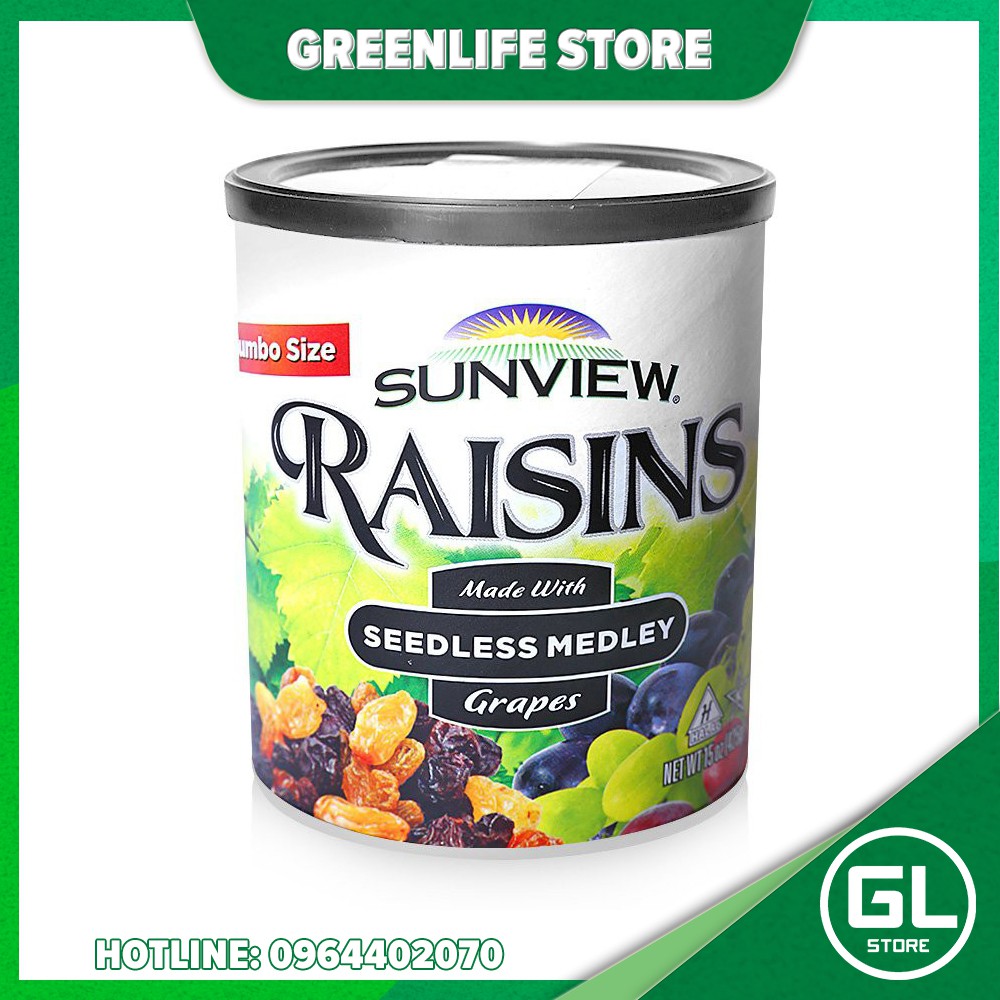 Nho Khô Mỹ Sunview Raisins 425g Thập Cẩm