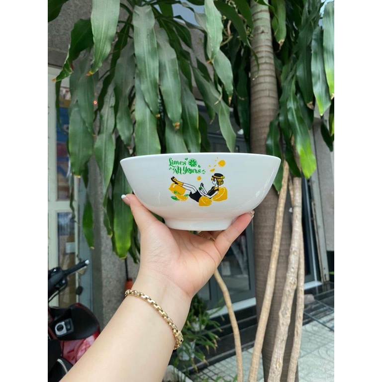 Bộ 2 tô sứ cao cấp in hoạ tiết hkm Unilever ( 7in - 18cm )