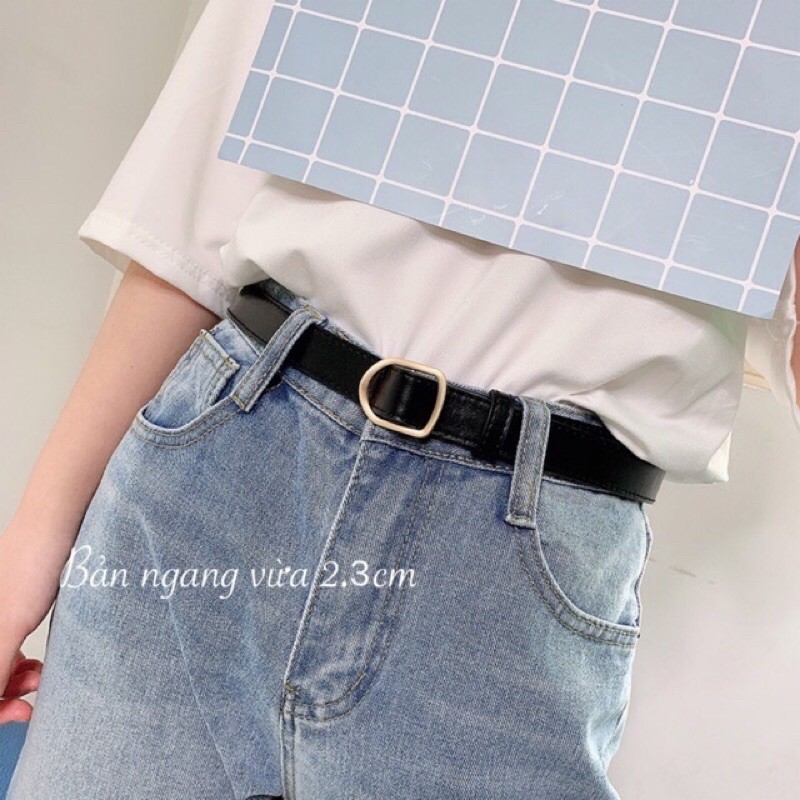 DÂY NỊT HÌNH THOI Nam nữ Unisex ulzzang Không lỗ tiện lợi - Dây thắt lưng bản nhỏ 1.8cm Hình thoi chữ nhật Basic simsim