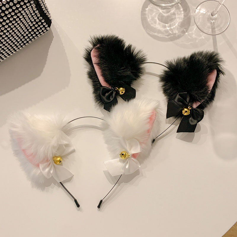 Cài tóc thiết kế tai mèo đính chuông mẫu 2021 đáng yêu dành cho nữ