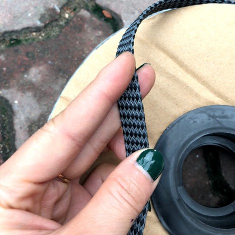 Dây xác rắn vải xám- hàng y hình-giá bán theo mét