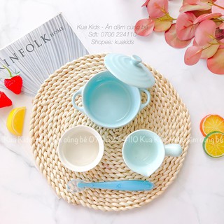 Set chén bát ăn dặm cho bé (xanh dương)