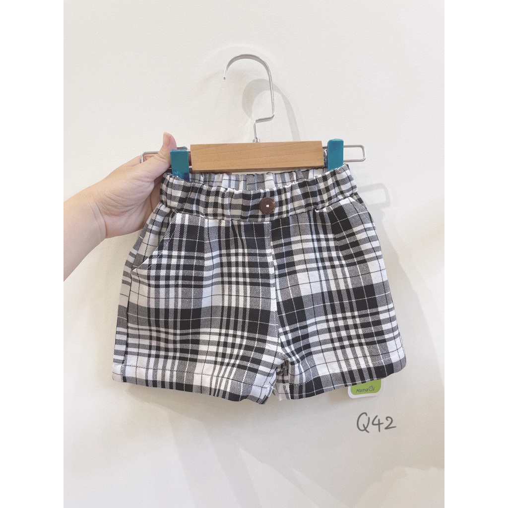 Q42 Quần ngắn bé trai, quần short đùi bé trai họa tiết caro cực chất nhà Mama