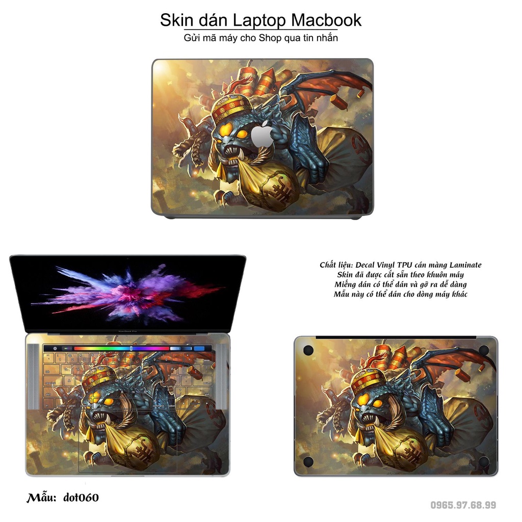 Skin dán Macbook mẫu Dota 2 (đã cắt sẵn, inbox mã máy cho shop)