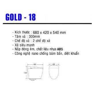 Bồn cầu thông minh Lotus Gold 20 - Smart Toilet Lotus Gold 20, Công nghệ Nhật Bản