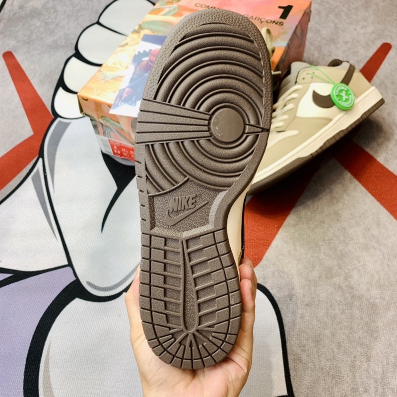 Giày thể thao sneaker sb dunk low steam boy white brown hàng SC