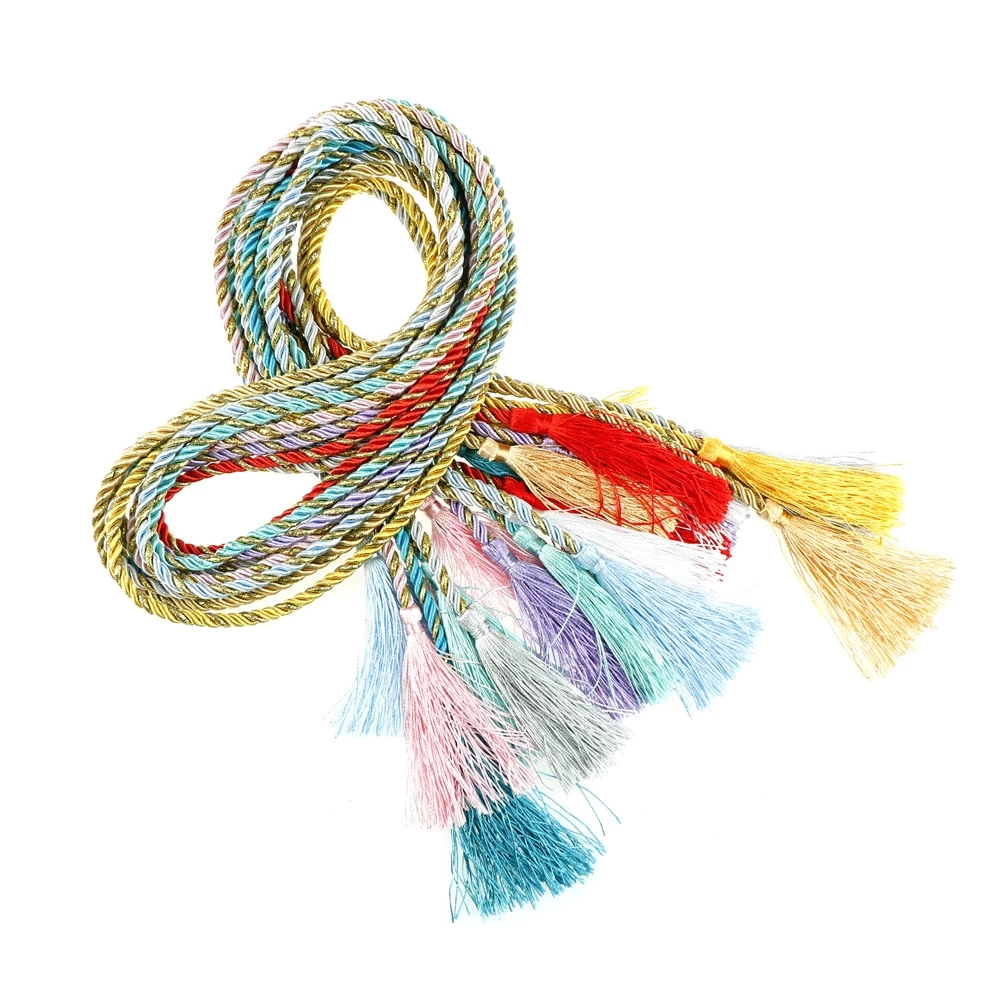 1PcsModern Cotton Window Tassel Curtain Tied Up String/Home Living Room Curtain Holder Decor Clip/Colorful Cotton Binding Tieback Hanging Rope