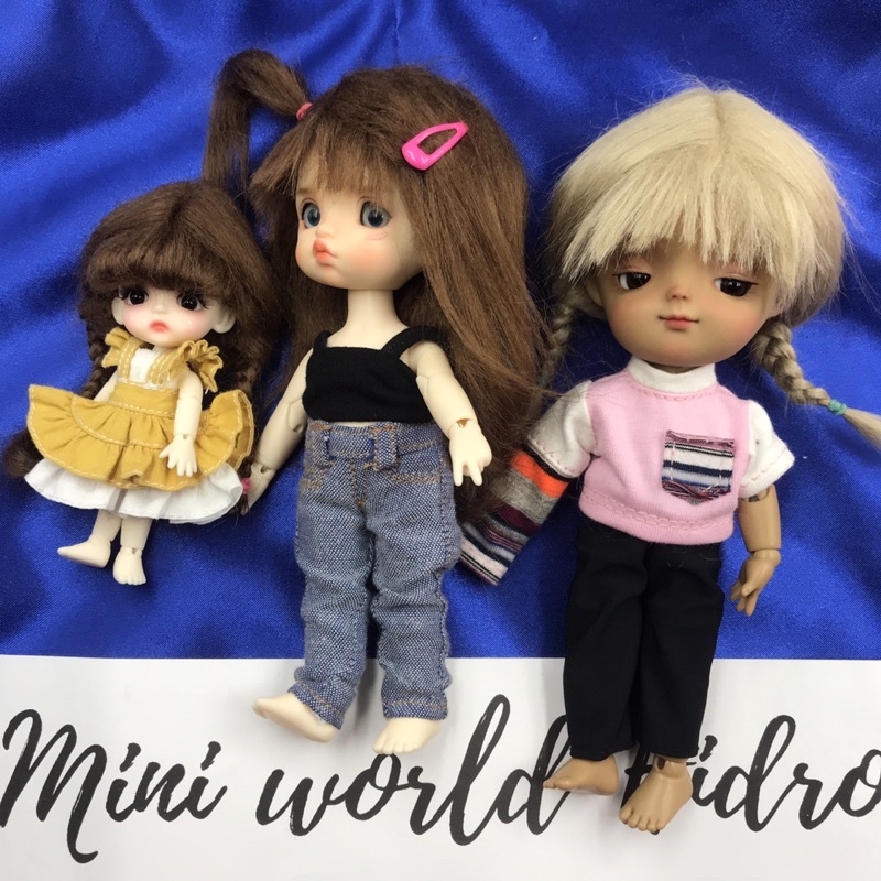 Wig cho búp bê BJD 1/12, 1/8, 1/6 Ming, Mong, Meng, tóc giả cho búp bê, wig len, chính hãng