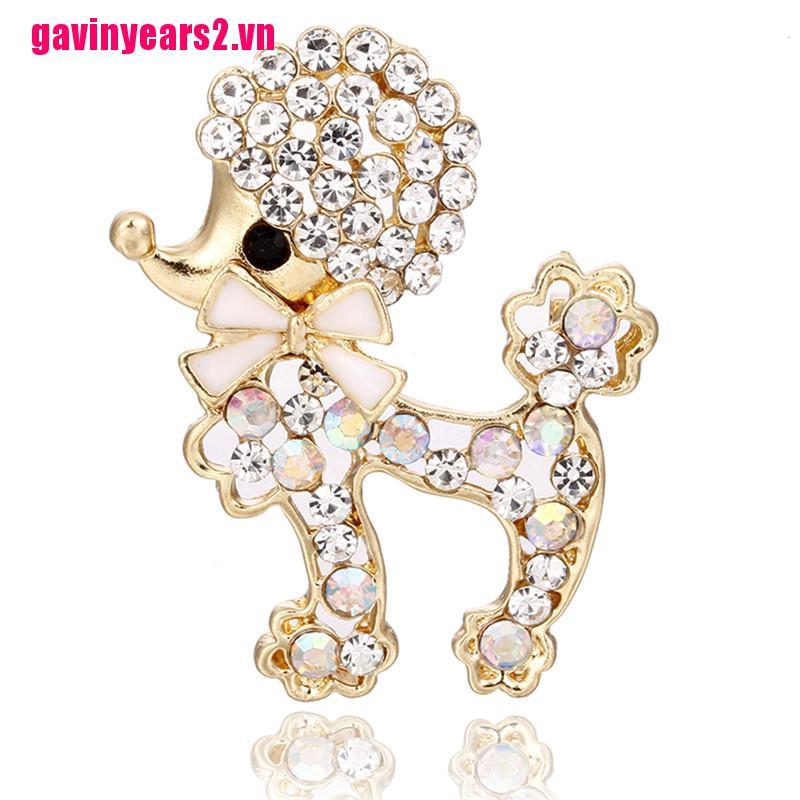 Ghim Cài Áo Hình Chú Cún Đính Pha Lê Dễ Thương