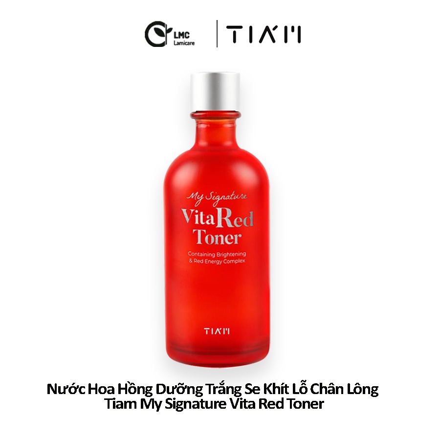 Nước hoa hồng dưỡng trắng se khít lỗ chân lông tiam my signature vita red toner 130ml - Lamicare