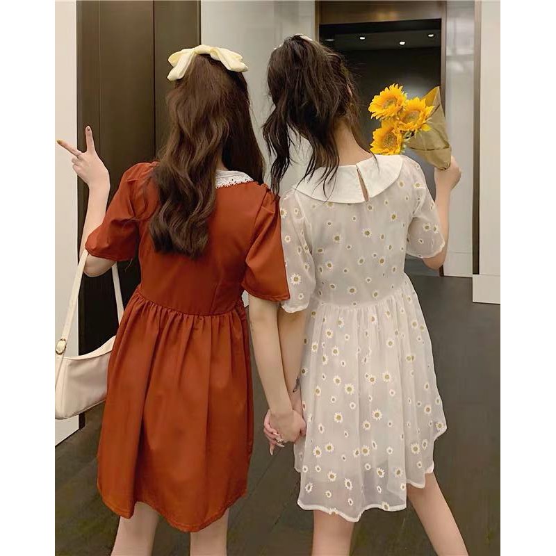 (SALE- HÀNG CÓ SẴN-FREESHIP) ĐẦM VOAN LƯỚI CÚC VÀNG ❤️❤️❤️ CHIBEST_AB505