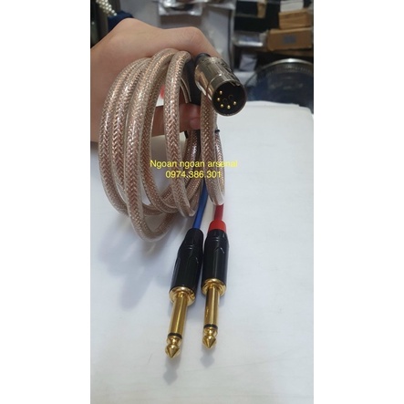 Dây tín hiệu din5 midi 5 chân chuẩn Đức ra 2 rắc 6 ly (6,5ly..)mono.