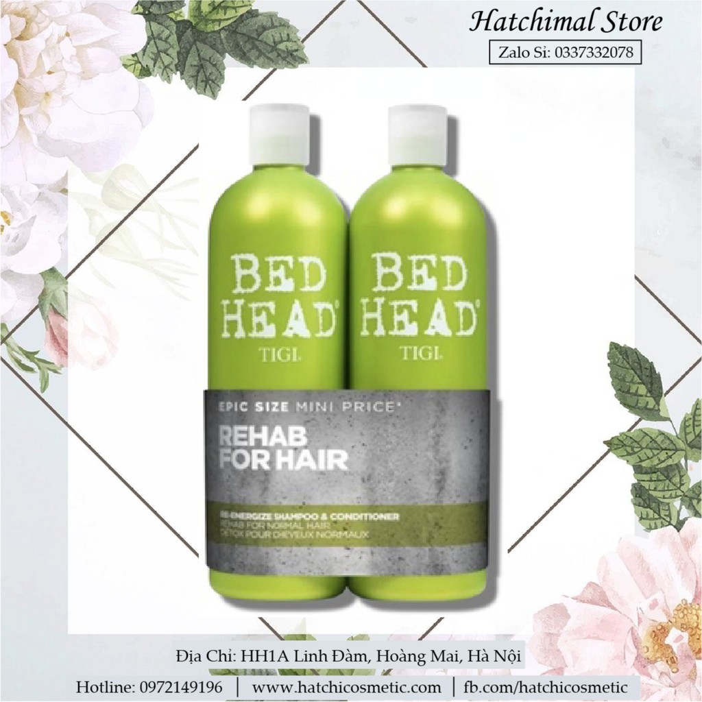 Cặp Dầu Gội Xả Phục Hồi Tóc Hư Tổn Tigi Bed Head - Màu Xanh Lá[hiencuong262]