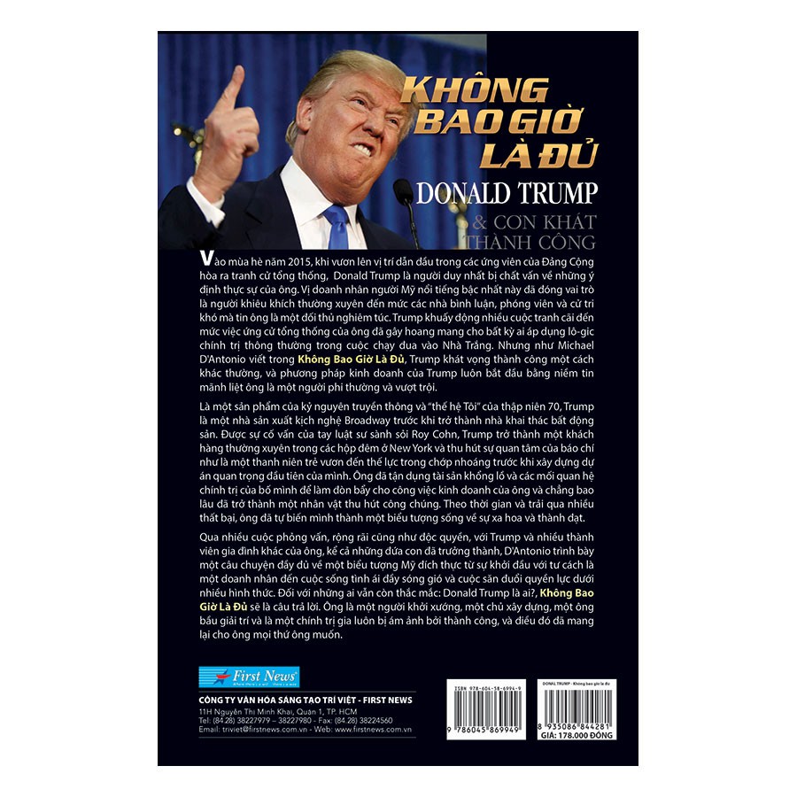 Sách - Donald Trump - Không Bao Giờ Là Đủ Tặng Kèm Bookmark