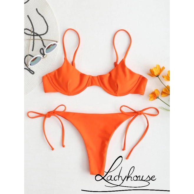 Bộ bikini cổ chữ V màu sắc thời trang gợi cảm dành cho nữ | BigBuy360 - bigbuy360.vn