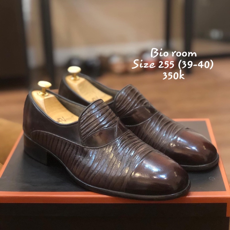 [Giày 2hand] [Size 40] [TonaShoe] Giày Tây Lười Thương Hiệu Bioroom Màu Nâu Cao Cấp