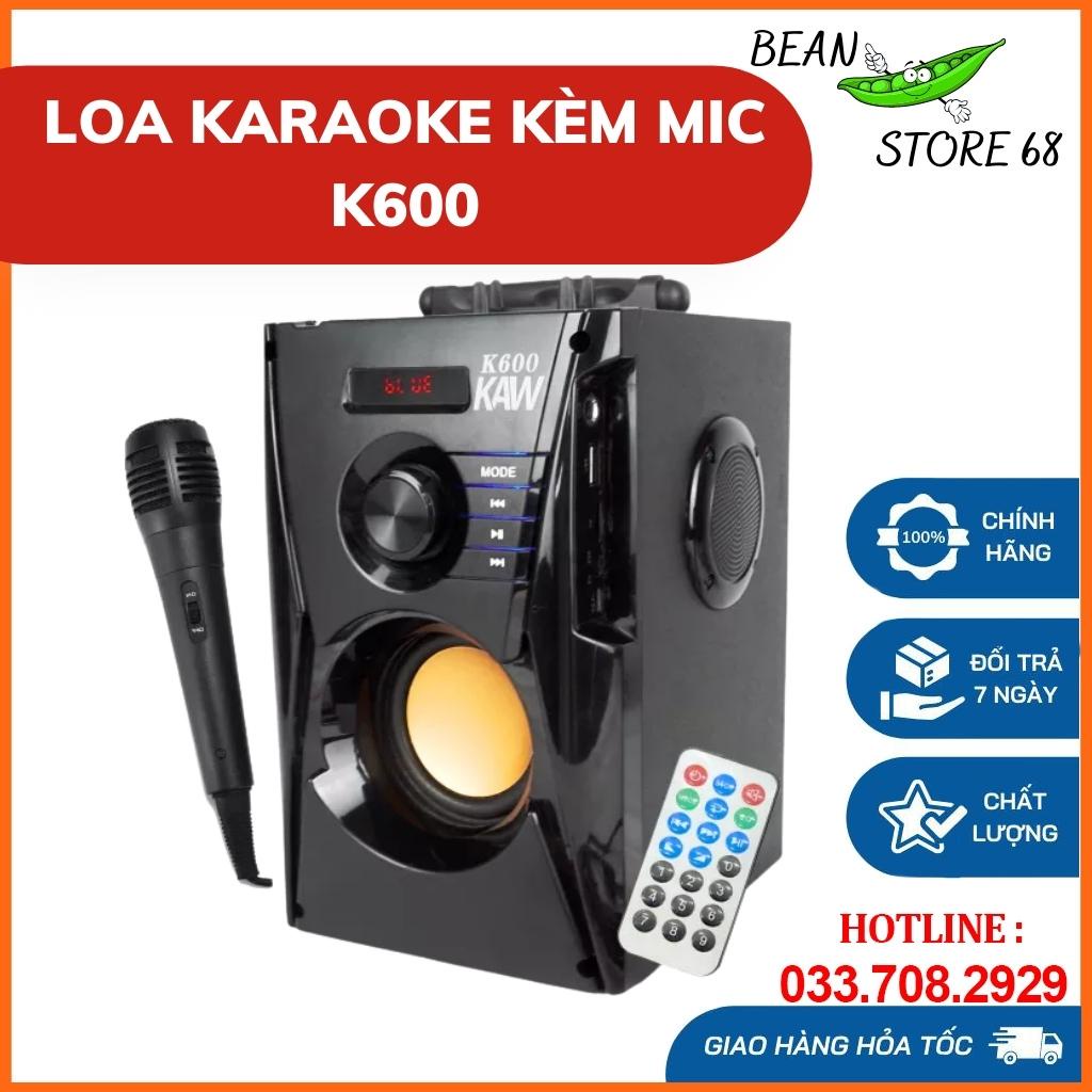 Loa Karaoke Bluetooth Di Động, Loa Kẹo Kéo Mini Bluetooth KAW K500, K600 Âm Thanh Cực Hay, Bass